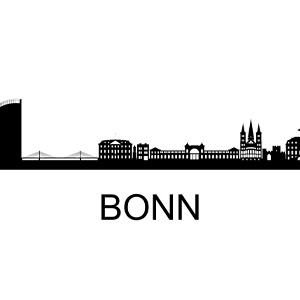 Skyline von Bonn – stilisierte Darstellung bekannter Bonner Gebäude und Wahrzeichen