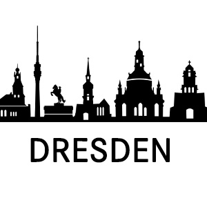 Skyline von Dresden – zeigt stilisierte Wahrzeichen